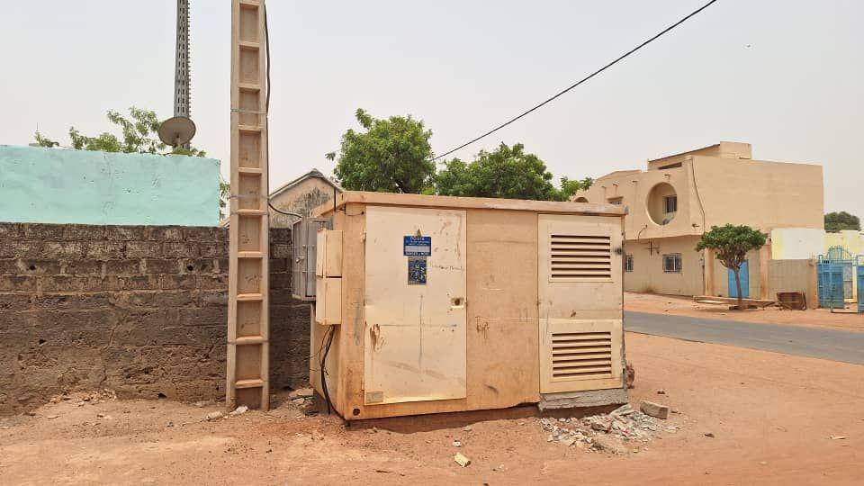 Identifying Transformers: In Senegal, transformers can be pole mounted (upper right) or ground mounted (upper left and lower bottom). We spent time training our team of surveyors - who have no prior electrical experience - on how to safely identify and locate transformers (upper center). 