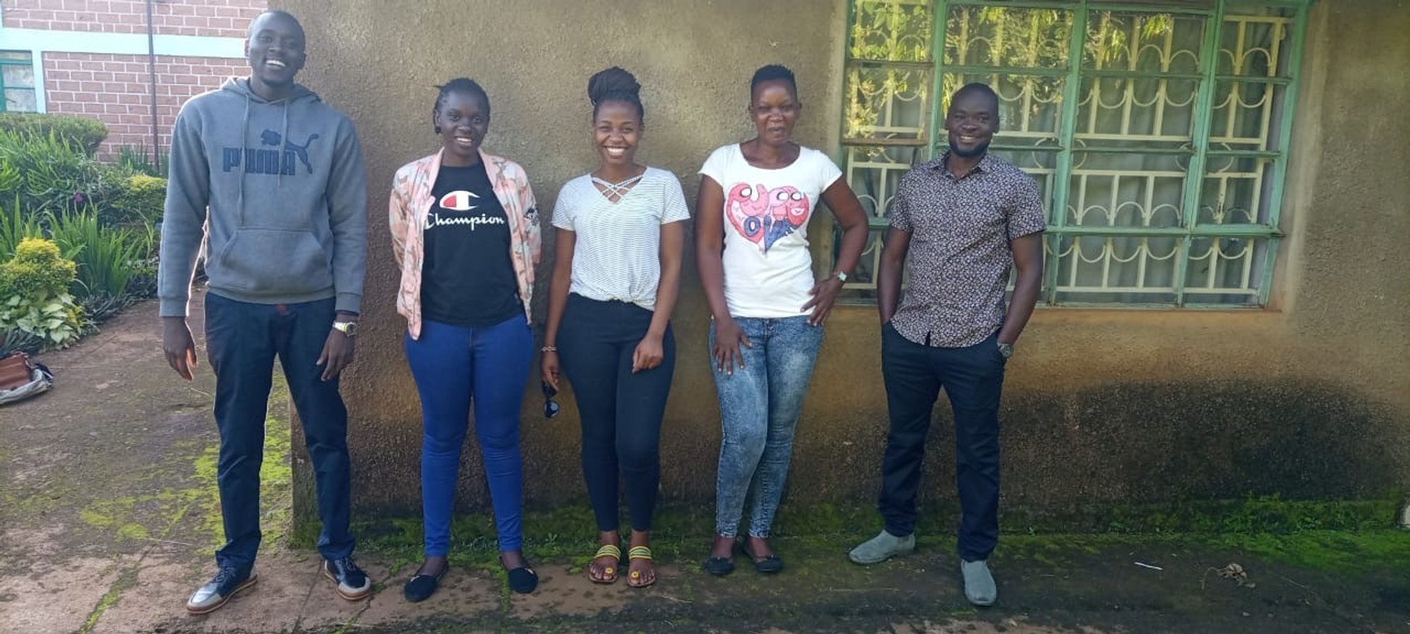 Figure 1: With the field team at the REMIT Kenya offices in Busia just before we set off for field work. [From left: Ken, Sharon, Margaret (myself), Jane, and Joseph].
